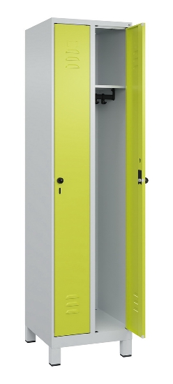 C+P Spind Classic PLUS 080010-39 mit Füßen 3 Abt. 250mm Zylinderschloss (HxBxT) 1950x750x500mm 7016/7016