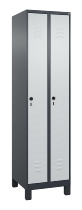 C+P Spind Classic PLUS 080010-39 mit Füßen 3 Abt. 250mm Zylinderschloss (HxBxT) 1950x750x500mm 7016/7016