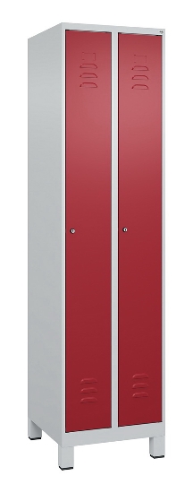 C+P Spind Classic PLUS 080010-39 mit Füßen 3 Abt. 250mm Zylinderschloss (HxBxT) 1950x750x500mm 7016/7016