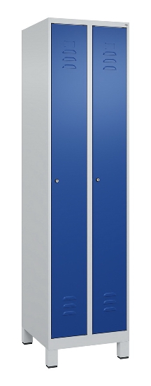 C+P Spind Classic PLUS 080010-39 mit Füßen 3 Abt. 250mm Zylinderschloss (HxBxT) 1950x750x500mm 7016/7016