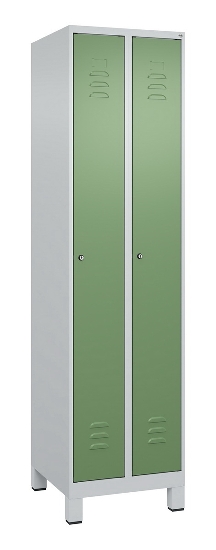 C+P Spind Classic PLUS 080010-39 mit Füßen 3 Abt. 250mm Zylinderschloss (HxBxT) 1950x750x500mm 7016/7016