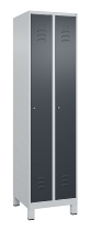C+P Spind Classic PLUS 080010-39 mit Füßen 3 Abt. 250mm Zylinderschloss (HxBxT) 1950x750x500mm 7016/7016