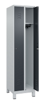C+P Spind Classic PLUS 080010-39 mit Füßen 3 Abt. 250mm Zylinderschloss (HxBxT) 1950x750x500mm 7016/7016