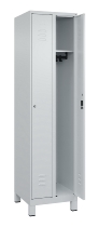 C+P Spind Classic PLUS 080010-39 mit Füßen 3 Abt. 250mm Zylinderschloss (HxBxT) 1950x750x500mm 7016/7016