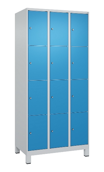 C+P Schließfachschrank Classic PLUS, Füße, 2 Abteile, 1950x600x500mm, 9016/9016