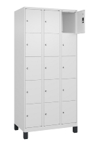 C+P Schließfachschrank Classic PLUS, Füße, 1 Abteil, 1950x300x500mm, 7035/5023