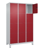 C+P Schließfachschrank Classic PLUS, Füße, 3 Abteile, 1950x900x500mm, 9016/9016