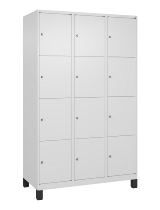 C+P Schließfachschrank Classic PLUS, Füße, 1 Abteil, 1950x300x500mm, 7035/5023