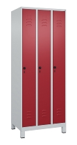 C+P Spind Classic PLUS 080010-39 mit Füßen 3 Abt. 250mm Zylinderschloss (HxBxT) 1950x750x500mm 7016/7016