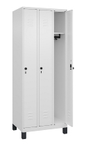 C+P Spind Classic PLUS 080010-39 mit Füßen 3 Abt. 250mm Zylinderschloss (HxBxT) 1950x750x500mm 7016/7016