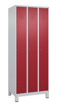 C+P Spind Classic PLUS 080010-39 mit Füßen 3 Abt. 250mm Zylinderschloss (HxBxT) 1950x750x500mm 7016/7016