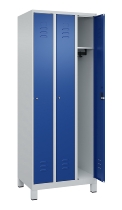 C+P Spind Classic PLUS 080010-39 mit Füßen 3 Abt. 250mm Zylinderschloss (HxBxT) 1950x750x500mm 7016/7016