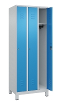 C+P Spind Classic PLUS 080010-39 mit Füßen 3 Abt. 250mm Zylinderschloss (HxBxT) 1950x750x500mm 7016/7016