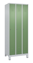 C+P Spind Classic PLUS 080010-39 mit Füßen 3 Abt. 250mm Zylinderschloss (HxBxT) 1950x750x500mm 7016/7016