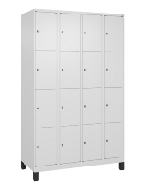 C+P Schließfachschrank Classic PLUS, Füße, 2 Abteile, 1950x800x500mm, 7035/7016