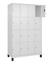 C+P Schließfachschrank Classic PLUS, Füße, 3 Abteile, 1950x900x500mm, 9016/9016