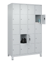 C+P Schließfachschrank Classic PLUS, Füße, 2 Abteile, 1950x800x500mm, 9016/9016