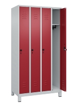 C+P Spind Classic PLUS 080010-39 mit Füßen 3 Abt. 250mm Zylinderschloss (HxBxT) 1950x750x500mm 7016/7016