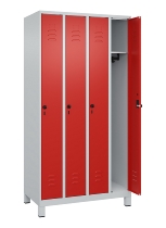 C+P Spind Classic PLUS 080010-39 mit Füßen 3 Abt. 250mm Zylinderschloss (HxBxT) 1950x750x500mm 7016/7016