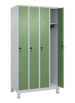 C+P Spind Classic PLUS 080010-39 mit Füßen 3 Abt. 250mm Zylinderschloss (HxBxT) 1950x750x500mm 7016/7016