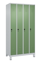 C+P Spind Classic PLUS 080010-39 mit Füßen 3 Abt. 250mm Zylinderschloss (HxBxT) 1950x750x500mm 7016/7016