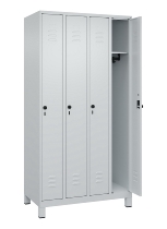 C+P Spind Classic PLUS 080010-39 mit Füßen 3 Abt. 250mm Zylinderschloss (HxBxT) 1950x750x500mm 7016/7016