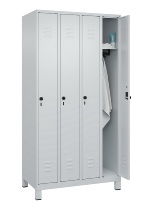 C+P Spind Classic PLUS 080010-39 mit Füßen 3 Abt. 250mm Zylinderschloss (HxBxT) 1950x750x500mm 7016/7016