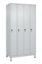 C+P Spind Classic PLUS 080010-39 mit Füßen 3 Abt. 250mm Zylinderschloss (HxBxT) 1950x750x500mm 7016/7016