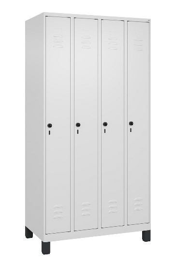 C+P Spind Classic PLUS 080010-39 mit Füßen 3 Abt. 250mm Zylinderschloss (HxBxT) 1950x750x500mm 7016/7016