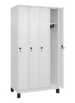 C+P Spind Classic PLUS 080010-39 mit Füßen 3 Abt. 250mm Zylinderschloss (HxBxT) 1950x750x500mm 7016/7016