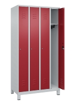C+P Spind Classic PLUS 080010-39 mit Füßen 3 Abt. 250mm Zylinderschloss (HxBxT) 1950x750x500mm 7016/7016