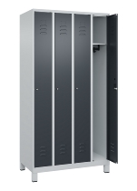 C+P Spind Classic PLUS 080010-39 mit Füßen 3 Abt. 250mm Zylinderschloss (HxBxT) 1950x750x500mm 7016/7016