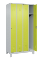 C+P Spind Classic PLUS 080010-39 mit Füßen 3 Abt. 250mm Zylinderschloss (HxBxT) 1950x750x500mm 7016/7016