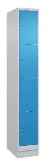 C+P Schließfachschrank Classic PLUS, Sockel, 3 Abteile, 1950x900x500mm, 7035/2004