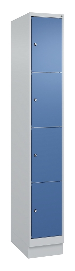 C+P Schließfachschrank Classic PLUS, Füße, 1 Abteil, 1950x300x500mm, 7035/5023