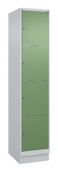 C+P Schließfachschrank Classic PLUS, Füße, 3 Abteile, 1950x900x500mm, 9016/9016