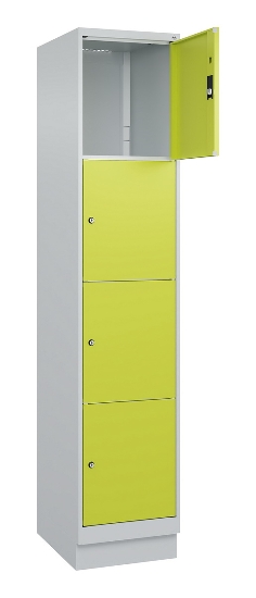 C+P Schließfachschrank Classic PLUS, 1 Abt. 4 Fächer übereinander, 1850x300x500mm, 7016/7016