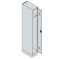 C+P Spind Classic PLUS 080020-39 mit Sockel 3 Abt. 250mm Drehriegel (HxBxT) 1950x750x500mm 7035/3003