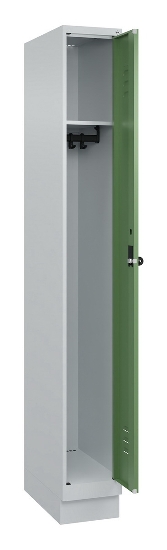 C+P Spind Classic PLUS 080020-39 mit Sockel 3 Abt. 250mm Drehriegel (HxBxT) 1950x750x500mm 7035/3003
