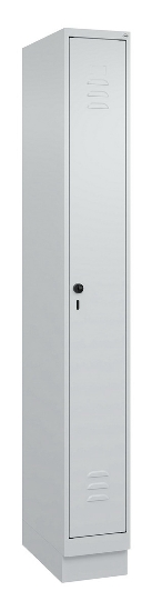 C+P Spind Classic PLUS 080020-39 mit Sockel 3 Abt. 250mm Drehriegel (HxBxT) 1950x750x500mm 7035/3003