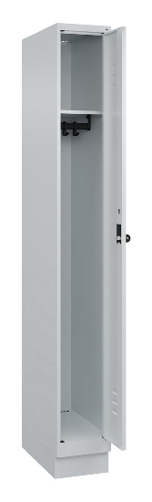 C+P Spind Classic PLUS 080020-39 mit Sockel 3 Abt. 250mm Drehriegel (HxBxT) 1950x750x500mm 7035/3003