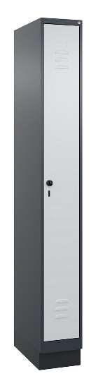 C+P Spind Classic PLUS 080020-39 mit Sockel 3 Abt. 250mm Drehriegel (HxBxT) 1950x750x500mm 7035/3003