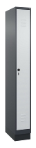 C+P Spind Classic PLUS 080020-39 mit Sockel 3 Abt. 250mm Drehriegel (HxBxT) 1950x750x500mm 7035/3003