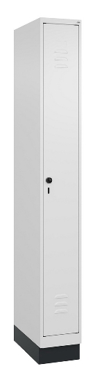 C+P Spind Classic PLUS 080020-39 mit Sockel 3 Abt. 250mm Drehriegel (HxBxT) 1950x750x500mm 7035/3003