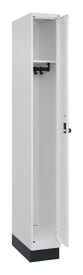 C+P Spind Classic PLUS 080020-39 mit Sockel 3 Abt. 250mm Drehriegel (HxBxT) 1950x750x500mm 7035/3003