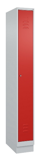 C+P Spind Classic PLUS 080020-39 mit Sockel 3 Abt. 250mm Drehriegel (HxBxT) 1950x750x500mm 7035/3003