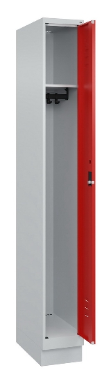 C+P Spind Classic PLUS 080020-39 mit Sockel 3 Abt. 250mm Drehriegel (HxBxT) 1950x750x500mm 7035/3003