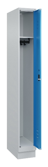 C+P Spind Classic PLUS 080020-39 mit Sockel 3 Abt. 250mm Drehriegel (HxBxT) 1950x750x500mm 7035/3003