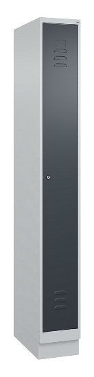 C+P Spind Classic PLUS 080020-39 mit Sockel 3 Abt. 250mm Drehriegel (HxBxT) 1950x750x500mm 7035/3003