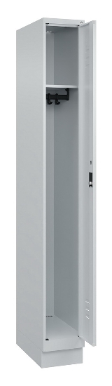 C+P Spind Classic PLUS 080020-39 mit Sockel 3 Abt. 250mm Drehriegel (HxBxT) 1950x750x500mm 7035/3003